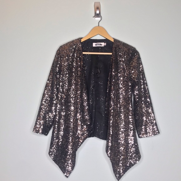 ModCloth Junk brand blazer w/ dark bronze sequins - Picture 1 of 4